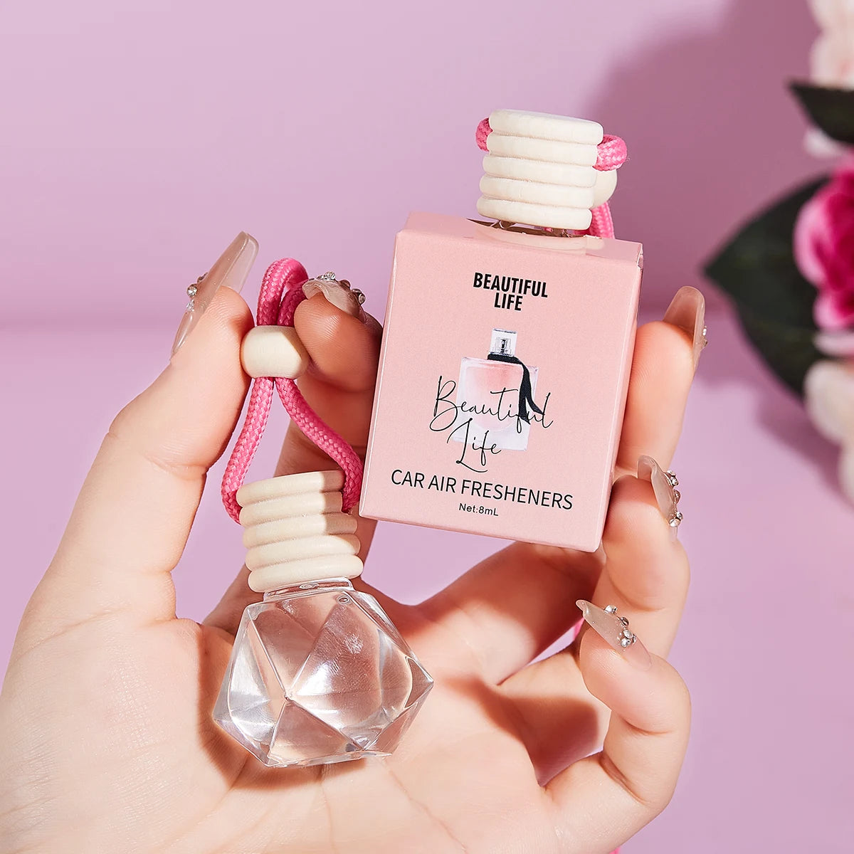 AromaBloom™ – The Elegant Pink Car Fragrance 🌸✨